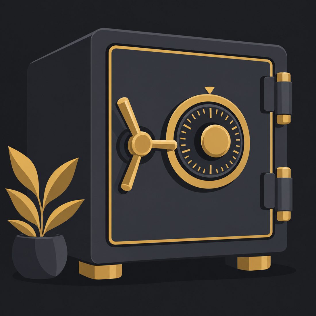 Illustration of a safe with a dial for a Compton, CA home